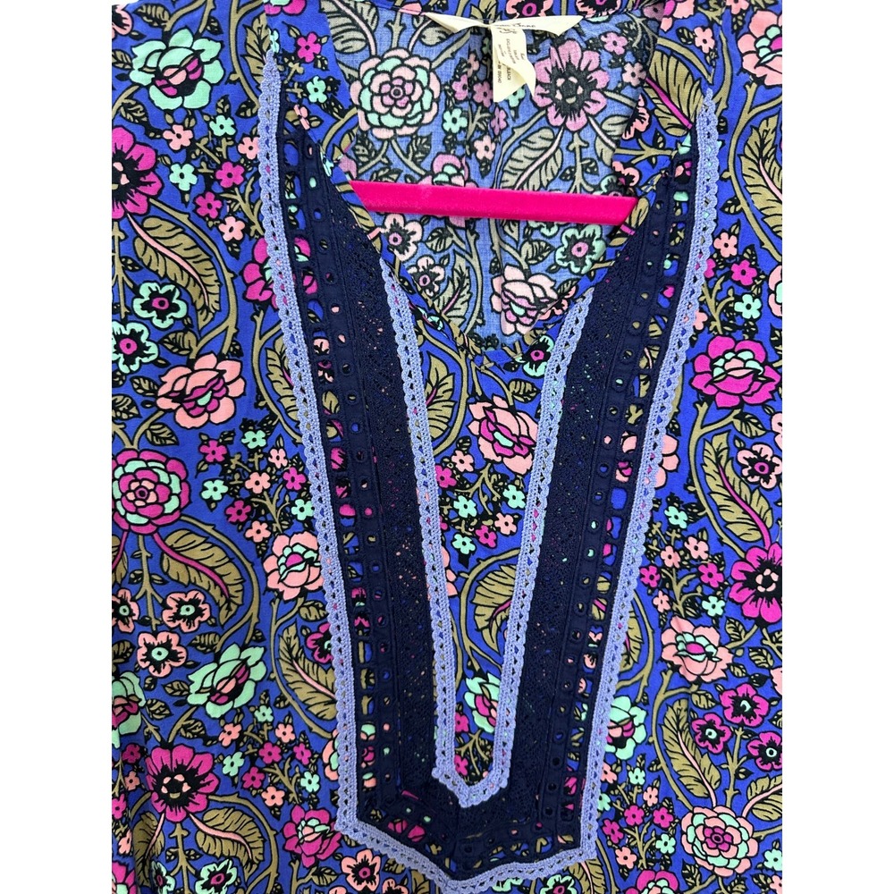 Matilda Jane Thoughts and Dreams Boho Floral Tunic Dress Purple Blue Size Medium - Picture 5 of 9